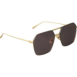 Bottega Veneta - Metal Angular Sunglasses - Brown Gold - Sunglasses - Bottega Veneta Eyewear - Avvenice