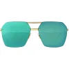 Bottega Veneta - Metal Angular Sunglasses - Green Gold - Sunglasses - Bottega Veneta Eyewear - Avvenice