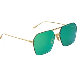 Bottega Veneta - Metal Angular Sunglasses - Green Gold - Sunglasses - Bottega Veneta Eyewear - Avvenice