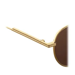 Bottega Veneta - Metal Aviator Sunglasses - Gold Brown - Sunglasses - Bottega Veneta Eyewear - Avvenice