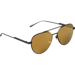 Bottega Veneta - Metal Aviator Sunglasses - Black Gold - Sunglasses - Bottega Veneta Eyewear - Avvenice