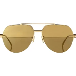Bottega Veneta - Metal Aviator Sunglasses - Gold - Sunglasses - Bottega Veneta Eyewear - Avvenice
