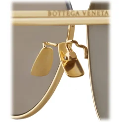 Bottega Veneta - Metal Aviator Sunglasses - Shiny Gold - Sunglasses - Bottega Veneta Eyewear - Avvenice