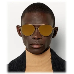 Bottega Veneta - Metal Aviator Sunglasses - Shiny Gold - Sunglasses - Bottega Veneta Eyewear - Avvenice