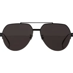 Bottega Veneta - Metal Aviator Sunglasses - Grey Black - Sunglasses - Bottega Veneta Eyewear - Avvenice