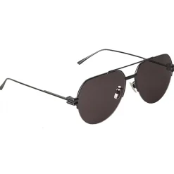 Bottega Veneta - Metal Aviator Sunglasses - Grey Black - Sunglasses - Bottega Veneta Eyewear - Avvenice