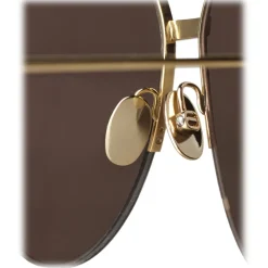 Bottega Veneta - Metal Aviator Sunglasses - Brown Gold - Sunglasses - Bottega Veneta Eyewear - Avvenice