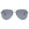Bottega Veneta - Metal Aviator Sunglasses - Ruthenium Black Blue - Sunglasses - Bottega Veneta Eyewear - Avvenice
