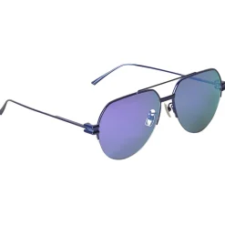 Bottega Veneta - Metal Aviator Sunglasses - Blue - Sunglasses - Bottega Veneta Eyewear - Avvenice