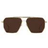Bottega Veneta - Metal Aviator Sunglasses - Gold Brown - Sunglasses - Bottega Veneta Eyewear - Avvenice