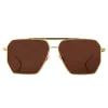 Bottega Veneta - Metal Aviator Sunglasses - Gold Light Brown - Sunglasses - Bottega Veneta Eyewear - Avvenice