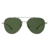 Bottega Veneta - Metal Aviator Sunglasses - Ruthenium Green - Sunglasses - Bottega Veneta Eyewear - Avvenice