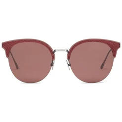 Bottega Veneta - Metal Cat Eye Sunglasses - Silver Red - Sunglasses - Bottega Veneta Eyewear - Avvenice