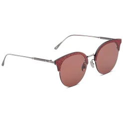 Bottega Veneta - Metal Cat Eye Sunglasses - Silver Red - Sunglasses - Bottega Veneta Eyewear - Avvenice