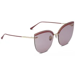 Bottega Veneta - Metal Cat Eye Sunglasses - Burgundy Pink - Sunglasses - Bottega Veneta Eyewear - Avvenice