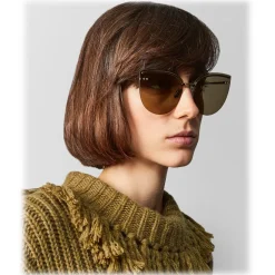 Bottega Veneta - Metal Cat Eye Sunglasses - Gold - Sunglasses - Bottega Veneta Eyewear - Avvenice