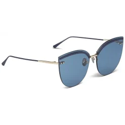 Bottega Veneta - Metal Cat Eye Sunglasses - Blue - Sunglasses - Bottega Veneta Eyewear - Avvenice