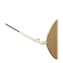 Bottega Veneta - Metal Hexagonal Oversize Sunglasses - Gold Green - Sunglasses - Bottega Veneta Eyewear - Avvenice