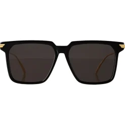 Bottega Veneta - Metal Oversize Square Sunglasses - Black Grey - Sunglasses - Bottega Veneta Eyewear - Avvenice
