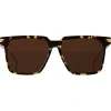 Bottega Veneta - Metal Oversize Square Sunglasses - Brown Havana - Sunglasses - Bottega Veneta Eyewear - Avvenice