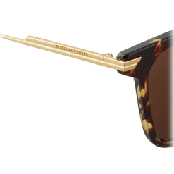 Bottega Veneta - Metal Oversize Square Sunglasses - Brown Havana - Sunglasses - Bottega Veneta Eyewear - Avvenice