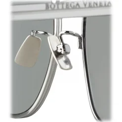 Bottega Veneta - Metal Square Sunglasses - Ruthenium Grey - Sunglasses - Bottega Veneta Eyewear - Avvenice