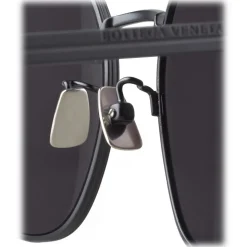 Bottega Veneta - Metal Square Sunglasses - Black Grey - Sunglasses - Bottega Veneta Eyewear - Avvenice
