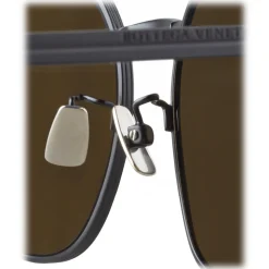 Bottega Veneta - Metal Square Sunglasses - Black - Sunglasses - Bottega Veneta Eyewear - Avvenice