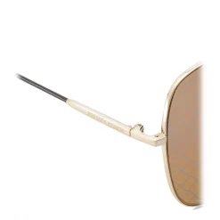 Bottega Veneta - Metal Square Oversize Sunglasses - Gold Brown - Sunglasses - Bottega Veneta Eyewear - Avvenice