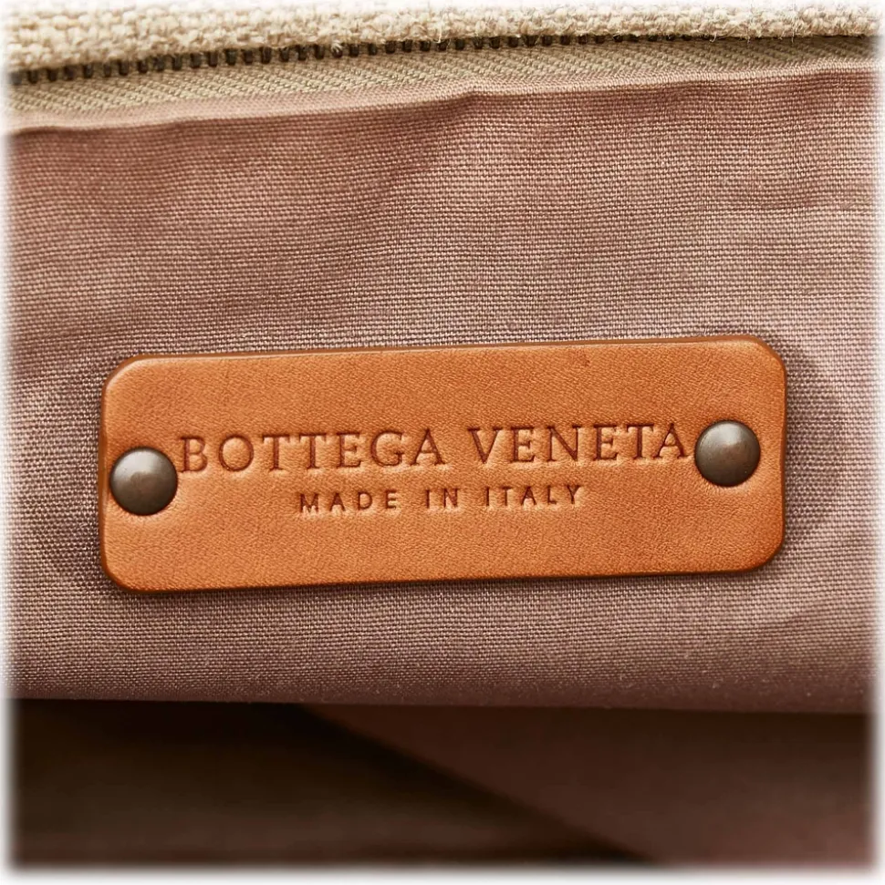 Bottega Veneta Vintage - Canvas Tote Bag - Brown - Leather Handbag - Luxury High Quality - Avvenice