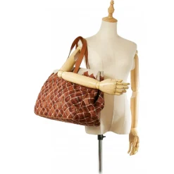 Bottega Veneta Vintage - Canvas Tote Bag - Brown - Leather Handbag - Luxury High Quality - Avvenice