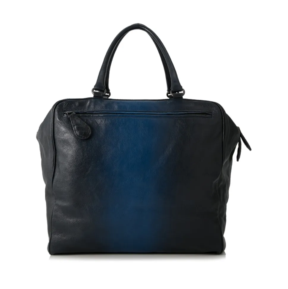 Bottega Veneta Vintage - Goatskin Madras Sfumato Brera Bag - Black Blue - Leather and Goatskin Handbag - Luxury High Quality - Avvenice