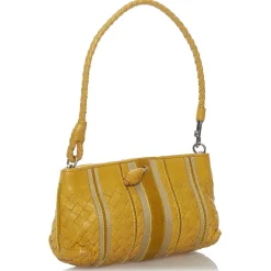 Bottega Veneta Vintage - Intrecciato Leather Shoulder Bag - Yellow - Leather Handbag - Luxury High Quality - Avvenice
