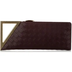 Bottega Veneta Vintage - Intrecciato Leather Clutch Bag - Red Burgundy Gold - Leather Handbag - Luxury High Quality - Avvenice