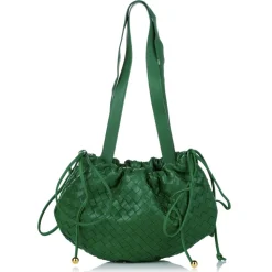 Bottega Veneta Vintage - Intrecciato Bulb Shoulder Bag - Green - Leather Handbag - Luxury High Quality - Avvenice