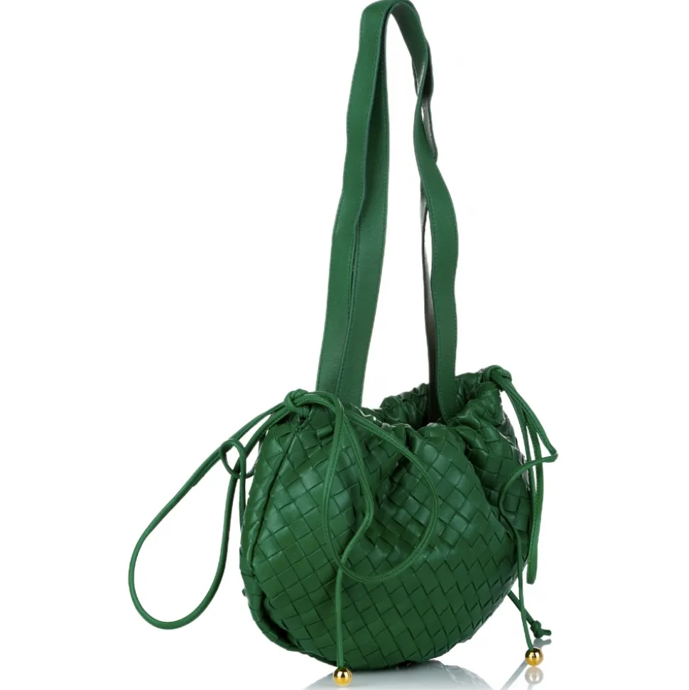 Bottega Veneta Vintage - Intrecciato Bulb Shoulder Bag - Green - Leather Handbag - Luxury High Quality - Avvenice