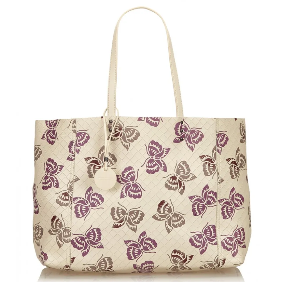 Bottega Veneta Vintage - Intrecciato Mirage Tote Bag - White Ivory - Leather Handbag - Luxury High Quality - Avvenice