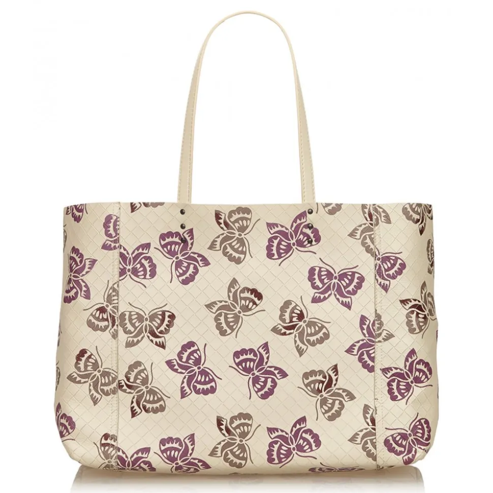Bottega Veneta Vintage - Intrecciato Mirage Tote Bag - White Ivory - Leather Handbag - Luxury High Quality - Avvenice