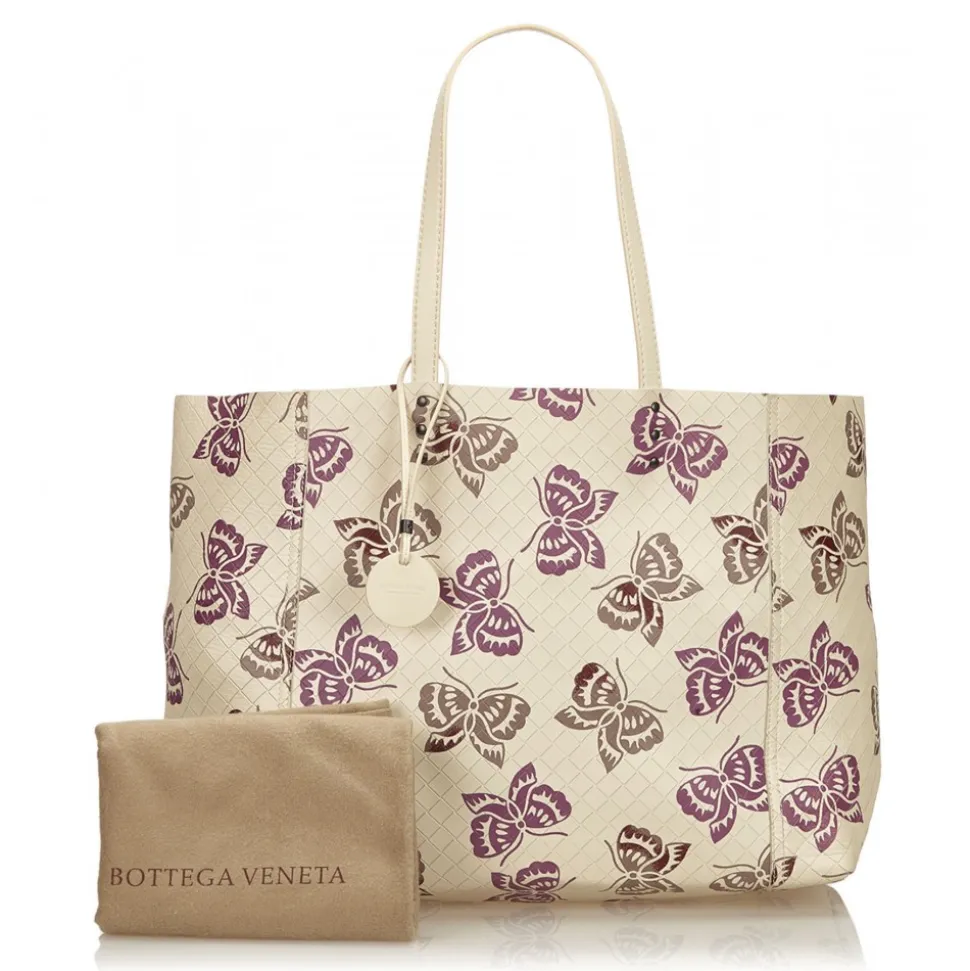 Bottega Veneta Vintage - Intrecciato Mirage Tote Bag - White Ivory - Leather Handbag - Luxury High Quality - Avvenice