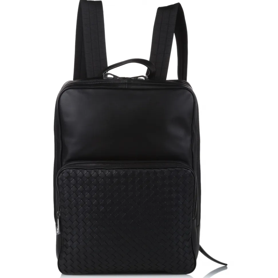 Bottega Veneta Vintage - Intrecciato Leather Backpack - Black - Leather Backpack - Luxury High Quality - Avvenice