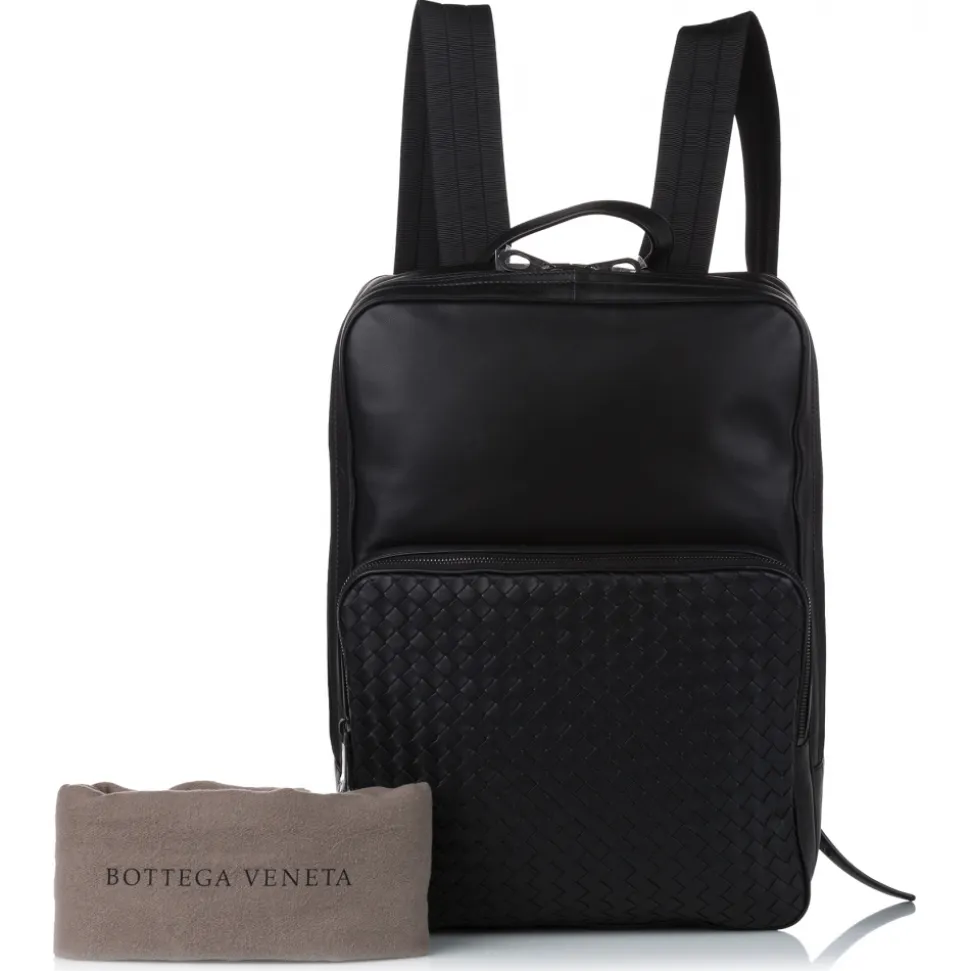 Bottega Veneta Vintage - Intrecciato Leather Backpack - Black - Leather Backpack - Luxury High Quality - Avvenice
