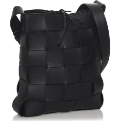 Bottega Veneta Vintage - Intrecciato Cassette Leather Crossbody Bag - Black - Leather Handbag - Luxury High Quality - Avvenice