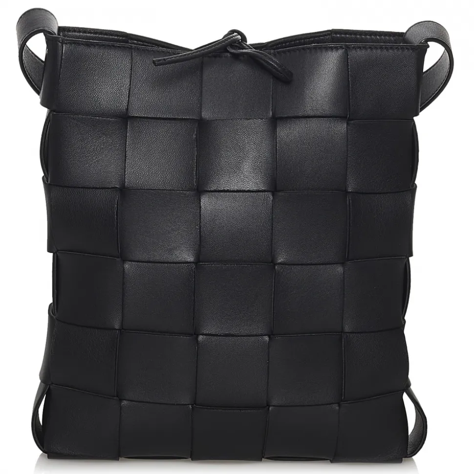 Bottega Veneta Vintage - Intrecciato Cassette Leather Crossbody Bag - Black - Leather Handbag - Luxury High Quality - Avvenice