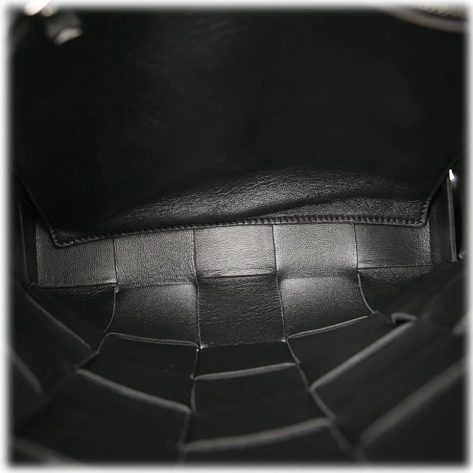 Bottega Veneta Vintage - Intrecciato Cassette Leather Crossbody Bag - Black - Leather Handbag - Luxury High Quality - Avvenice