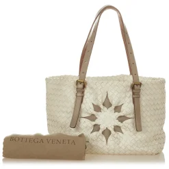Bottega Veneta Vintage - Intrecciato Leather Tote Bag - White Grey - Leather Handbag - Luxury High Quality - Avvenice