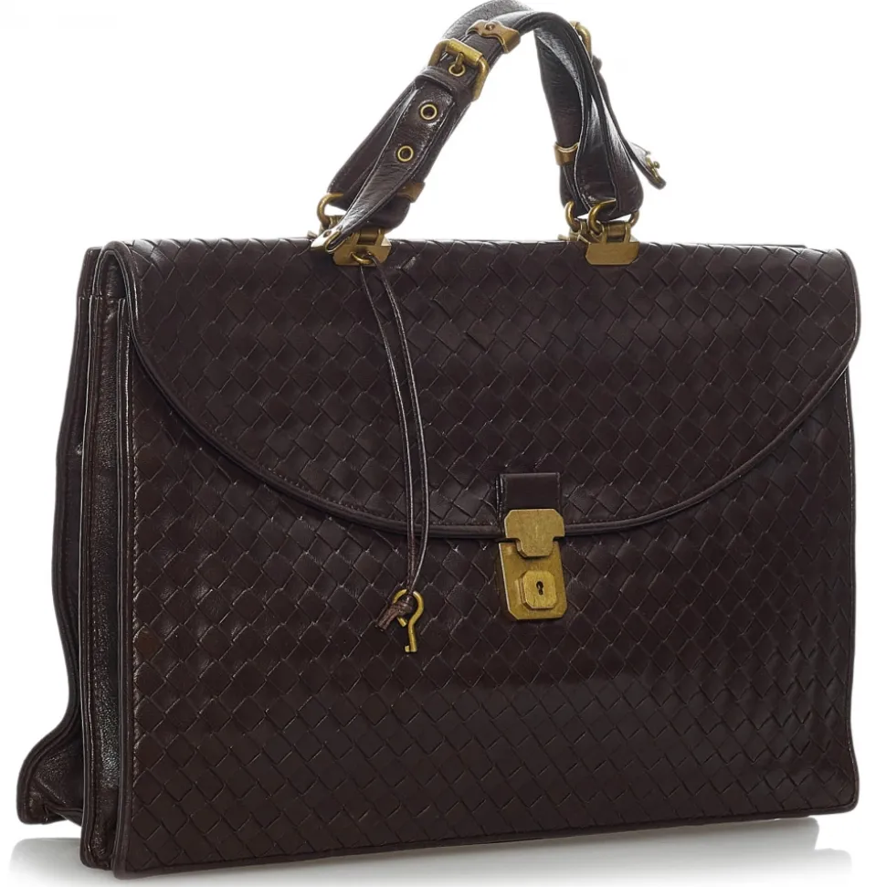 Bottega Veneta Vintage - Intrecciato Leather Business Bag - Brown - Leather Handbag - Luxury High Quality - Avvenice