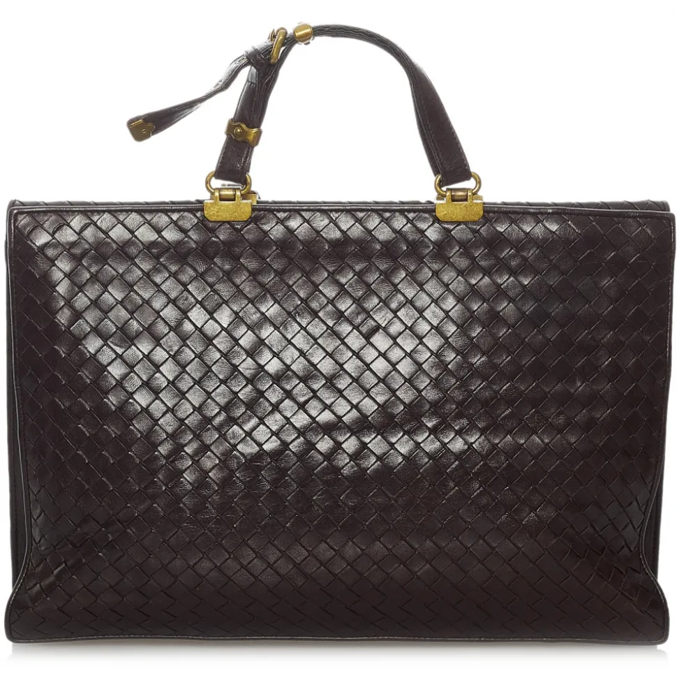 Bottega Veneta Vintage - Intrecciato Leather Business Bag - Brown - Leather Handbag - Luxury High Quality - Avvenice