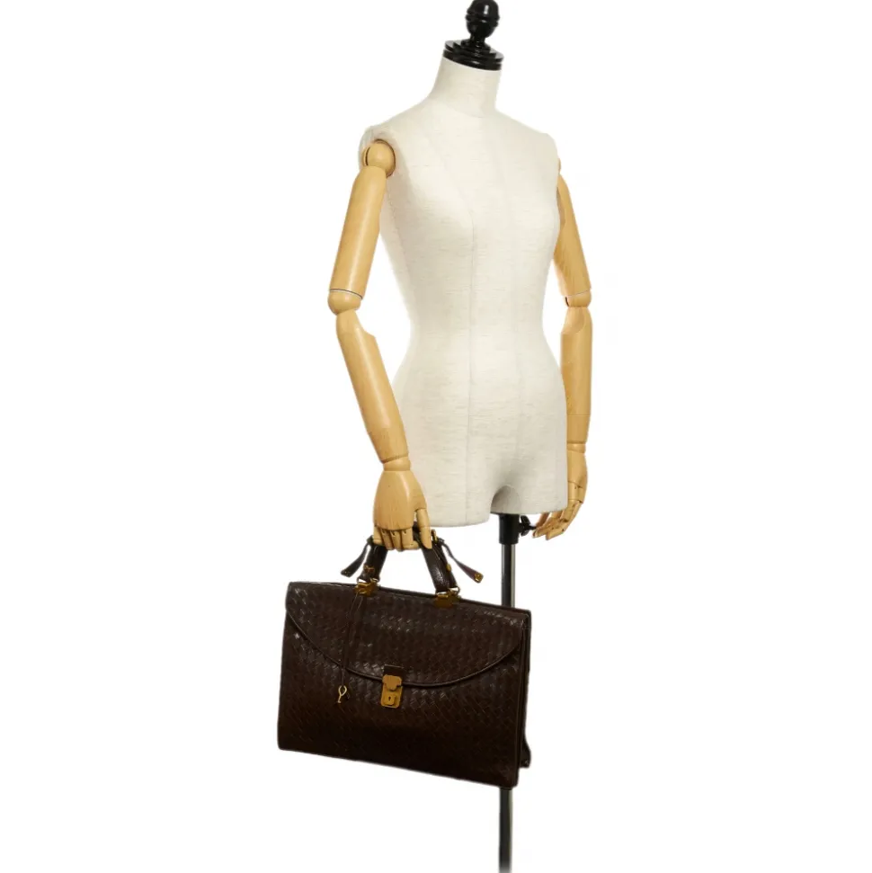 Bottega Veneta Vintage - Intrecciato Leather Business Bag - Brown - Leather Handbag - Luxury High Quality - Avvenice