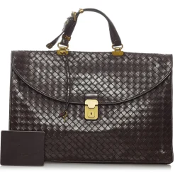 Bottega Veneta Vintage - Intrecciato Leather Business Bag - Brown - Leather Handbag - Luxury High Quality - Avvenice