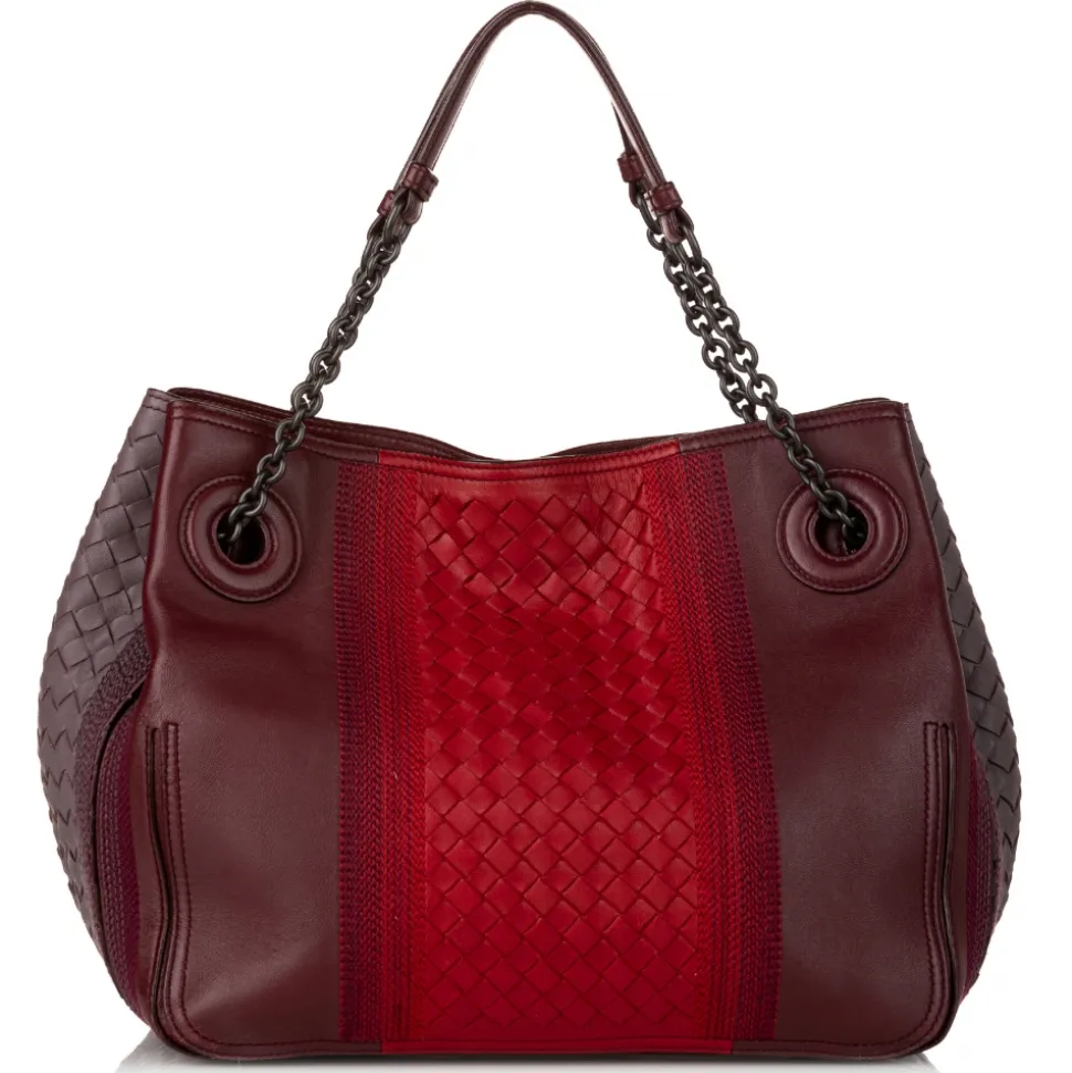Bottega Veneta Vintage - Intrecciato Leather Tote Bag - Red - Leather Handbag - Luxury High Quality - Avvenice